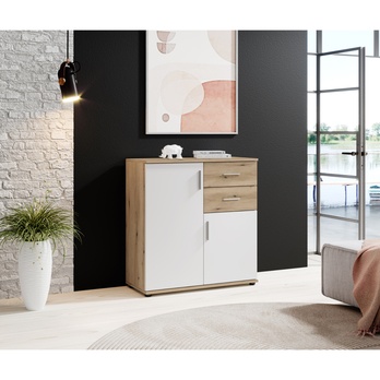 Komoda FORTY 4 dub evoke/bílá 1