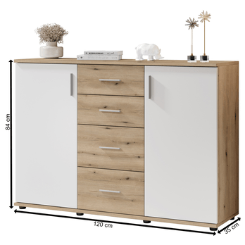 Komoda FORTY 5 dub evoke/bílá 7