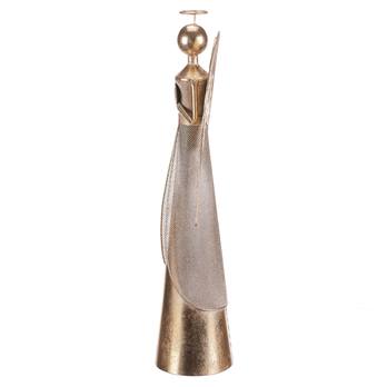 Dekorace anděl se srdcem FOWLER zlatá, výška 57 cm 2
