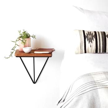 Nástěnná police FRAME ořech/černá 1