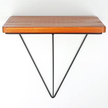 Nástěnná police FRAME ořech/černá 2