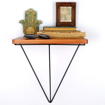 Nástěnná police FRAME ořech/černá 3