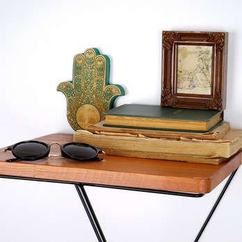 Nástěnná police FRAME ořech/černá 5