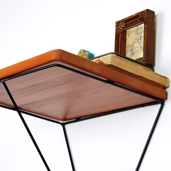 Nástěnná police FRAME ořech/černá 7