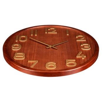 Nástěnné hodiny FRAN přírodní/zlatá, ⌀ 60 cm 1
