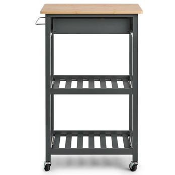Kuchyňský vozík FRED šedá/bambus 2