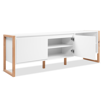 TV komoda FREDDIE bílá/dub artisan 2