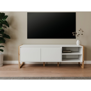 TV komoda FREDDIE bílá/dub artisan 5