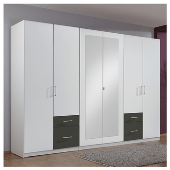 Šatní skříň FREDERICA bílá/grafit 1