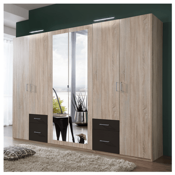 Šatní skříň FREDERICA dub sagerau/grafit 1