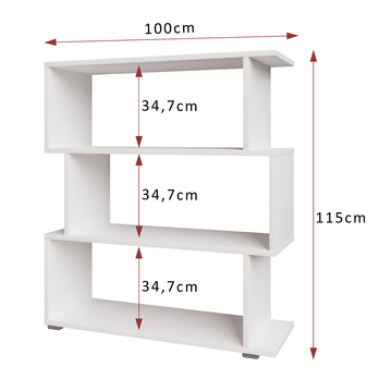 Regál FREDERICO bílá, výška 115 cm 2
