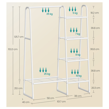 Stojan na šaty FREES bílá 4