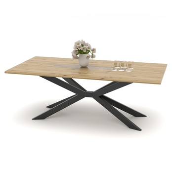 Jídelní stůl FRESNO dub artisan/černá, překřížené nohy, šířka 210 cm 1