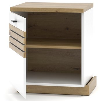 Komoda FRESNO bílá/dub artisan, levá/pravá, šířka 50 cm 3
