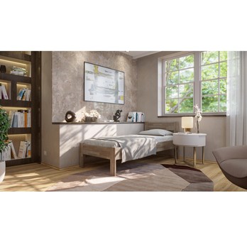 Postel FRIDA I buk/šedá, 100x200 cm 1