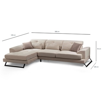 Sedací souprava FRIDO levá, krémová 13