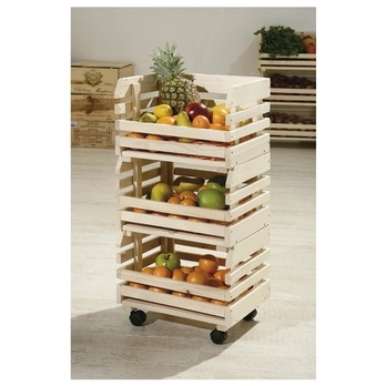 Uložné boxy na ovoce a zeleninu FRUITS přírodní jedle 1