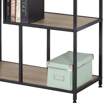 Regál FU167JW světlé dřevo/černý kov 1