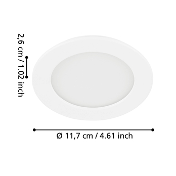 Zápustné LED svítidlo FUEVA 1 bílý kov, 3000K 2