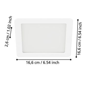 Zápustné LED svítidlo FUEVA 5 bílý kov, 4000K 2