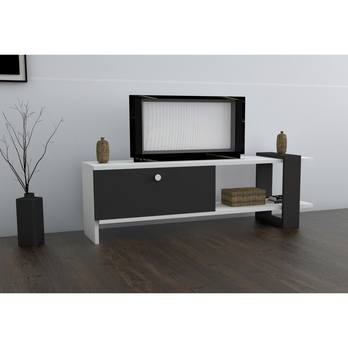 TV komoda FUNDA antracitová/bílá 1