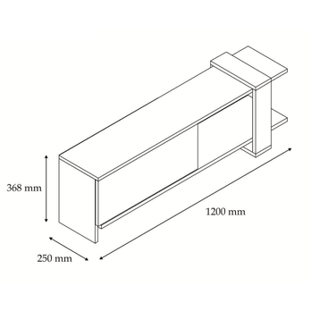 TV komoda FUNDA antracitová/bílá 3