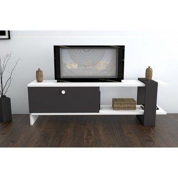 TV komoda FUNDA antracitová/bílá 2