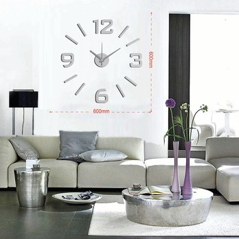 Nástěnné nalepovací hodiny GAMA stříbrná 1