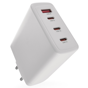 USB adaptér GAN bílá, 1x USB-A, 3x USB-C, 120W 2
