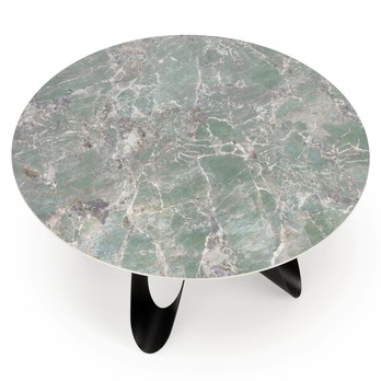 Jídelní stůl GAUVONA zelený mramor/černá 4