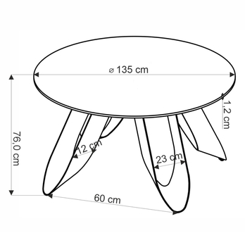Jídelní stůl GAUVONA zelený mramor/černá 9