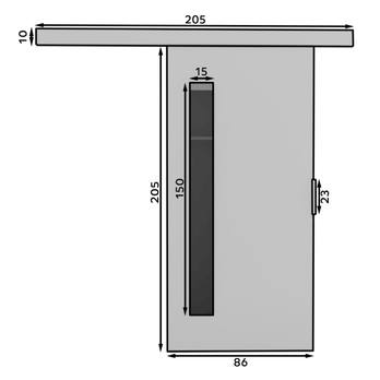 Posuvné dveře GELA 86 dub sonoma/černá, 86x205 cm 2