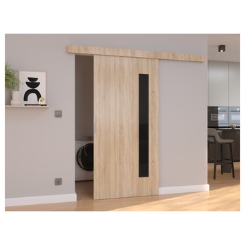 Posuvné dveře GELA 96 dub sonoma/černá, 96x205 cm 1