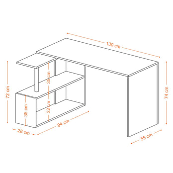 Psací stůl GELINCIK bílá 4