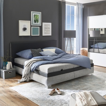 Polohovací postel s matrací GENOVIA černá/šedá, 180x200 cm 1