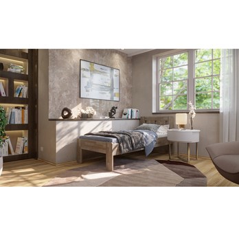 Postel GERDA I buk/šedá, 100x200 cm 1