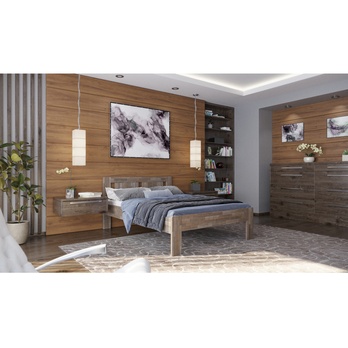 Postel GERDA II buk/šedá, 140x200 cm 1