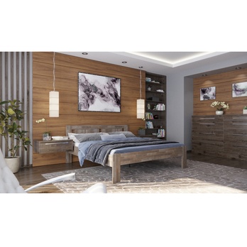 Postel GERDA II buk/šedá, 180x200 cm 1