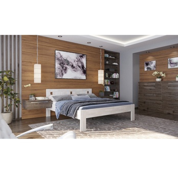 Postel GERDA II buk/bílá, 160x200 cm 1