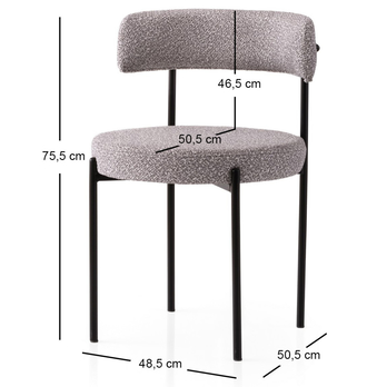 Jídelní židle  GINI šedá, set 2 ks 3