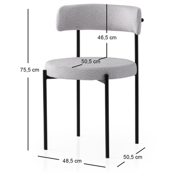 Jídelní židle  GINI světle šedá, set 2 ks 3