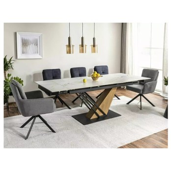 Jídelní stůl GINISAS bílá/dub, šířka 180 cm 1