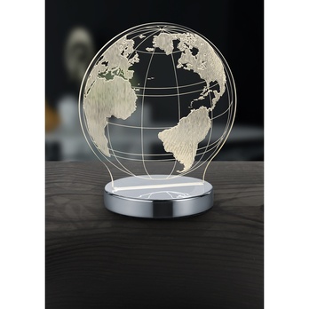 Stolní 3D LED lampa GLOBE chrom 1