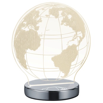 Stolní 3D LED lampa GLOBE chrom 2
