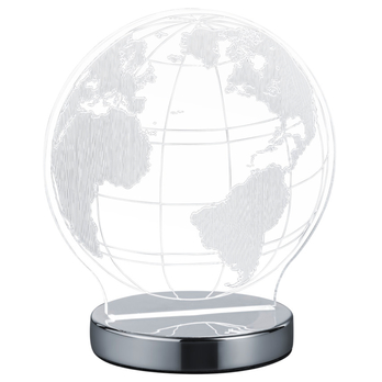 Stolní 3D LED lampa GLOBE chrom 3