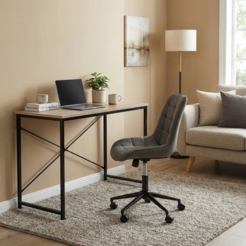 Psací stůl GLOWEN černý kov/dub divoký 1