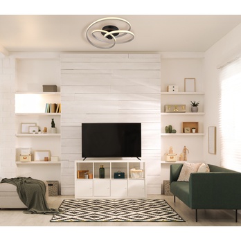 Stropní LED svítidlo GLYXAR 1 černá/stříbrná 1