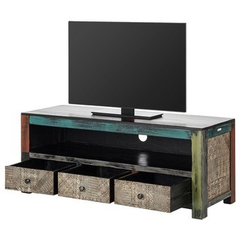 TV stolek GOA mangovník/akácie/kovové aplikace, šířka 150 cm 1