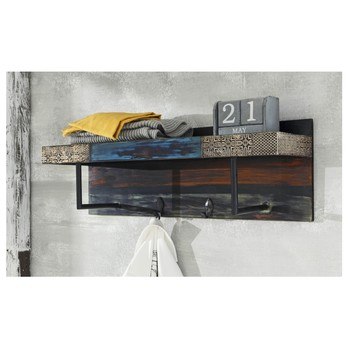 Nástěnný věšák GOA mangovník/akácie/kovové aplikace, šířka 90 cm 1