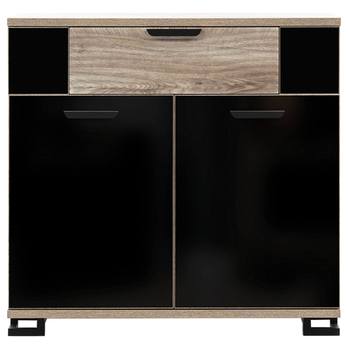 Komoda GOGER GT2 dub/černá lesklá 4